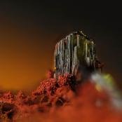 Olivenite from Tin Stope, Majuba Hill Mine, Antelope Dist., Pershing Co., NV
FOV: 1.55 mm